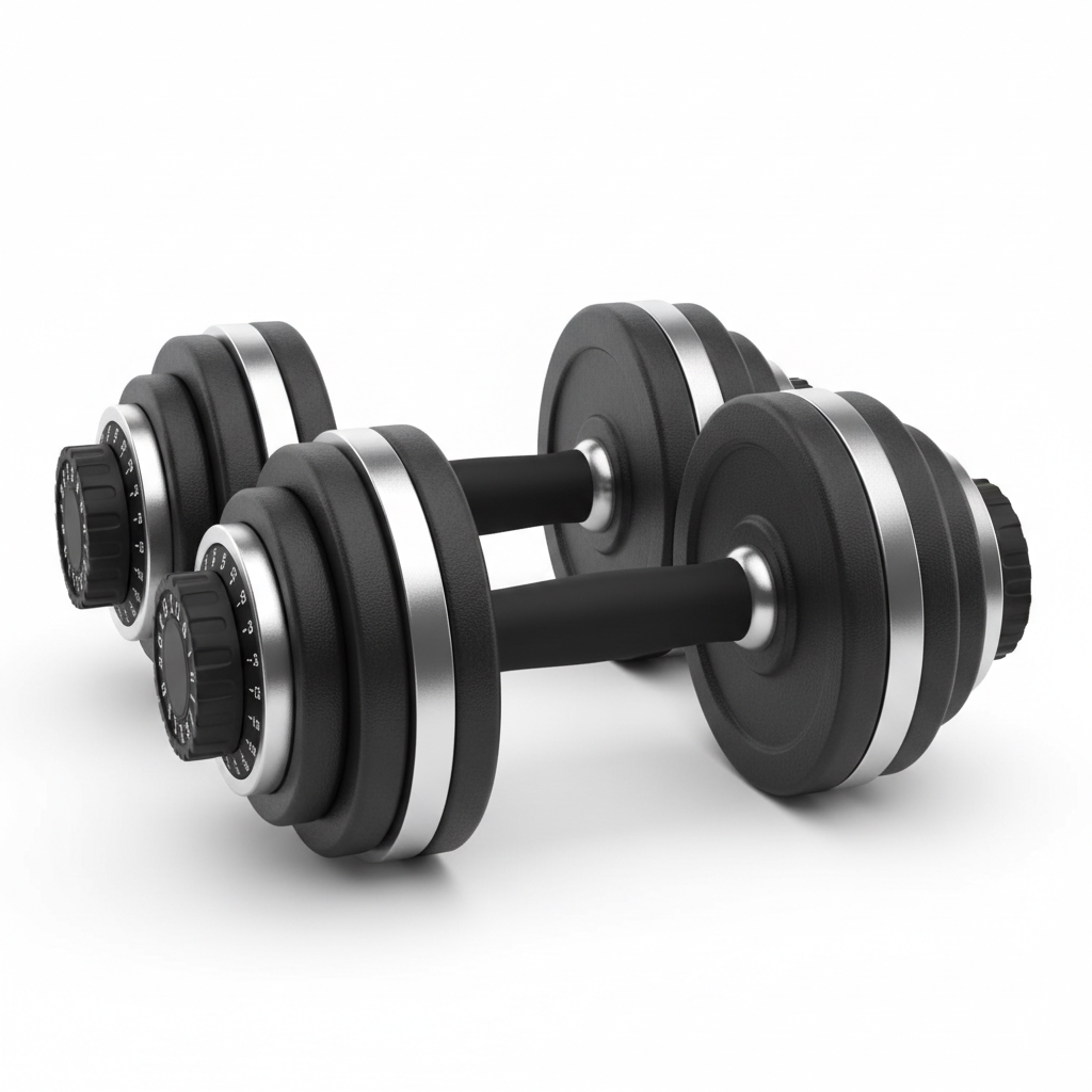 Adjustable dumbbells with quick-dial weight system